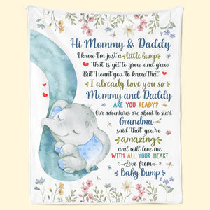 Love From Your Baby Bump - Family Personalized Custom Blanket - Mother's Day, Baby Shower Gift, Gift For First Mom