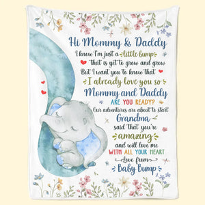 Love From Your Baby Bump - Family Personalized Custom Blanket - Mother's Day, Baby Shower Gift, Gift For First Mom