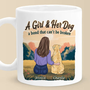 Side By Side, Paws & Hearts - Dog Personalized Custom Mug - Gift For Pet Owners, Pet Lovers