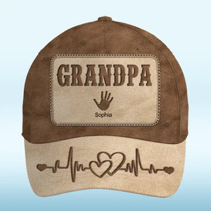 Where Love Leaves Its Handprints - Family Personalized Custom Hat, All Over Print Classic Cap - Father's Day, Gift For Dad, Grandpa