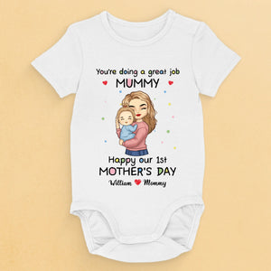 The Best Job In The World, Being My Mommy - Family Personalized Custom Baby Onesie - Mother's Day, Baby Shower Gift, Gift For First Mom