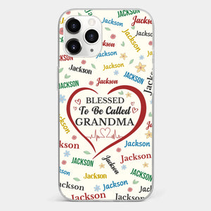 A Name Written In Love, Grandma - Family Personalized Custom Clear Phone Case - Mother's Day Gift For Mom, Grandma