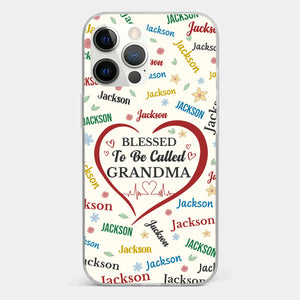 A Name Written In Love, Grandma - Family Personalized Custom Clear Phone Case - Mother's Day Gift For Mom, Grandma