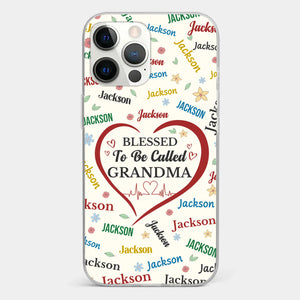 A Name Written In Love, Grandma - Family Personalized Custom Clear Phone Case - Mother's Day Gift For Mom, Grandma