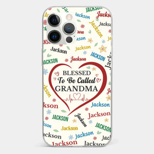 A Name Written In Love, Grandma - Family Personalized Custom Clear Phone Case - Mother's Day Gift For Mom, Grandma