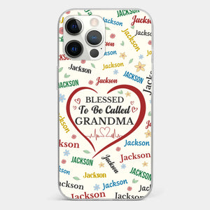 A Name Written In Love, Grandma - Family Personalized Custom Clear Phone Case - Mother's Day Gift For Mom, Grandma