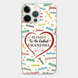 A Name Written In Love, Grandma - Family Personalized Custom Clear Phone Case - Mother's Day Gift For Mom, Grandma