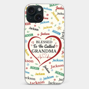 A Name Written In Love, Grandma - Family Personalized Custom Clear Phone Case - Mother's Day Gift For Mom, Grandma