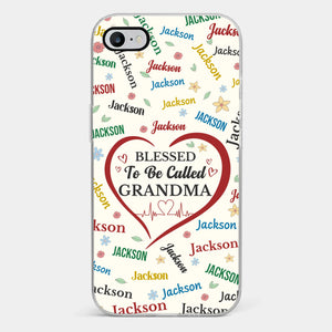 A Name Written In Love, Grandma - Family Personalized Custom Clear Phone Case - Mother's Day Gift For Mom, Grandma