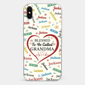 A Name Written In Love, Grandma - Family Personalized Custom Clear Phone Case - Mother's Day Gift For Mom, Grandma