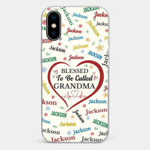 A Name Written In Love, Grandma - Family Personalized Custom Clear Phone Case - Mother's Day Gift For Mom, Grandma