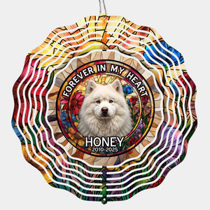 Custom Photo A Piece Of My Heart Spins With You - Memorial Personalized Custom Wind Spinner - Sympathy Gift For Pet Owners, Pet Lovers
