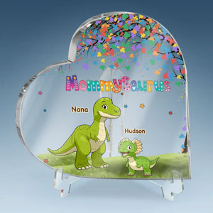 Love Grows Where Mom Is - Family Personalized Custom Heart Shaped Acrylic Plaque - Mother's Day, Gift For Mom, Grandma