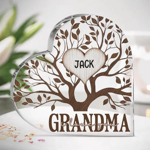 Strong Like A Mother’s Roots - Family Personalized Custom Heart Shaped Acrylic Plaque - Mother's Day, Gift For Mom, Grandma