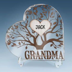 Strong Like A Mother’s Roots - Family Personalized Custom Heart Shaped Acrylic Plaque - Mother's Day, Gift For Mom, Grandma
