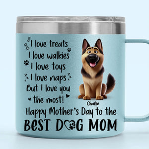 A Dog’s Love Never Ends - Dog Personalized Custom 14oz Stainless Steel Tumbler With Handle - Gift For Pet Owners, Pet Lovers