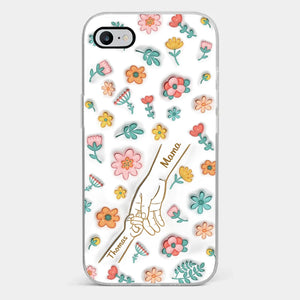 Holding Love Always - Family Personalized Custom 3D Inflated Effect Printed Clear Phone Case - Gift For Mom, Grandma