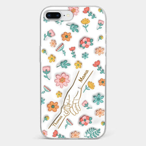 Holding Love Always - Family Personalized Custom 3D Inflated Effect Printed Clear Phone Case - Gift For Mom, Grandma