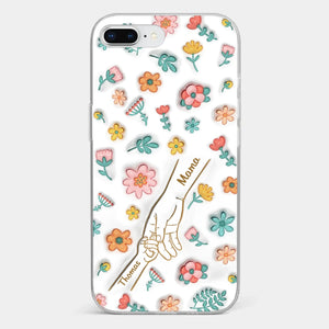 Holding Love Always - Family Personalized Custom 3D Inflated Effect Printed Clear Phone Case - Gift For Mom, Grandma