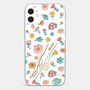 Holding Love Always - Family Personalized Custom 3D Inflated Effect Printed Clear Phone Case - Gift For Mom, Grandma