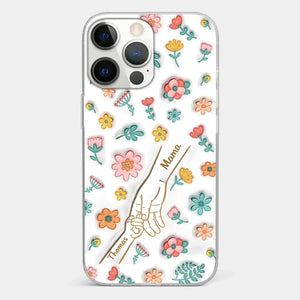 Holding Love Always - Family Personalized Custom 3D Inflated Effect Printed Clear Phone Case - Gift For Mom, Grandma