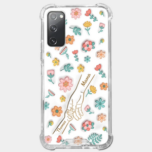 Holding Love Always - Family Personalized Custom 3D Inflated Effect Printed Clear Phone Case - Gift For Mom, Grandma