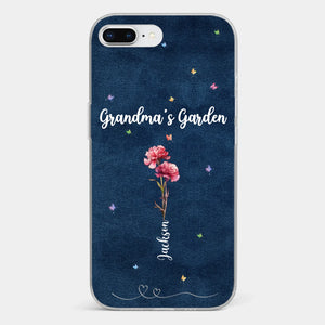 Her Garden Grows With Love - Family Personalized Custom Clear Phone Case - Mother's Day, Gift For Mom, Grandma