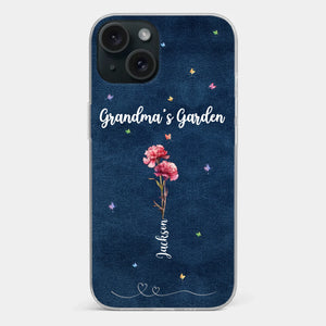 Her Garden Grows With Love - Family Personalized Custom Clear Phone Case - Mother's Day, Gift For Mom, Grandma