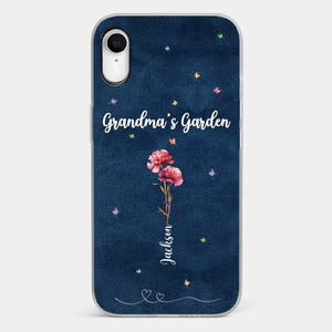 Her Garden Grows With Love - Family Personalized Custom Clear Phone Case - Mother's Day, Gift For Mom, Grandma