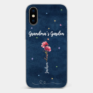 Her Garden Grows With Love - Family Personalized Custom Clear Phone Case - Mother's Day, Gift For Mom, Grandma