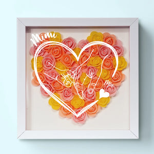 Built By Love, Bound By Family - Family Personalized Custom Flower Shadow Box - Mother's Day, Gift For Mom, Grandma