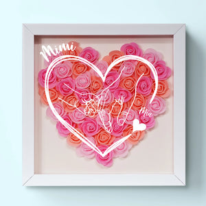 Built By Love, Bound By Family - Family Personalized Custom Flower Shadow Box - Mother's Day, Gift For Mom, Grandma