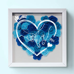 Built By Love, Bound By Family - Family Personalized Custom Flower Shadow Box - Mother's Day, Gift For Mom, Grandma