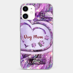 Paw Prints On My Heart - Dog Personalized Custom Clear Phone Case - Gift For Pet Owners, Pet Lovers