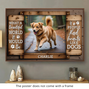 Custom Photo Pawprints On The Path, Pawprints On My Heart - Memorial Personalized Custom Horizontal Poster - Sympathy Gift For Pet Owners, Pet Lovers