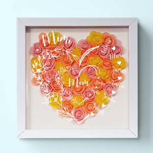 Your Love Built This Family, Your Heart Holds It Together - Family Personalized Custom Flower Shadow Box - Mother's Day, Gift For Mom, Grandma