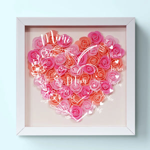Your Love Built This Family, Your Heart Holds It Together - Family Personalized Custom Flower Shadow Box - Mother's Day, Gift For Mom, Grandma