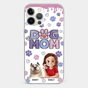 A Dog Mom’s Heart Is Always Full - Dog Personalized Custom 3D Inflated Effect Printed Clear Phone Case - Gift For Pet Owners, Pet Lover