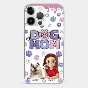 A Dog Mom’s Heart Is Always Full - Dog Personalized Custom 3D Inflated Effect Printed Clear Phone Case - Gift For Pet Owners, Pet Lover