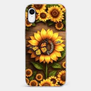 Planted With Love, Blossomed With Grandkids - Family Personalized Custom Clear Phone Case - Mother's Day, Gift For Mom, Grandma