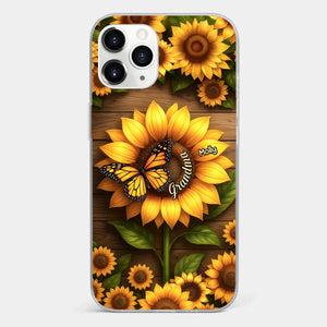 Planted With Love, Blossomed With Grandkids - Family Personalized Custom Clear Phone Case - Mother's Day, Gift For Mom, Grandma