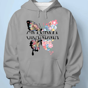 Graceful Like A Butterfly, Strong Like A Grandma - Family Personalized Custom Unisex T-shirt, Premium T-shirt, Hoodie - Mother's Day, Gift For Mom, Grandma