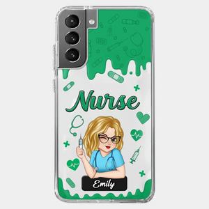Born To Care, Trained To Heal - Nurse Personalized Custom Clear Phone Case - Appreciation, Thank You Gift, Nurse Life, Doctor Life