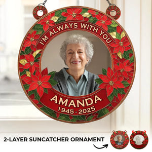 Custom Photo Until We Meet Again, We Hold You Close - Memorial Personalized Window Hanging Suncatcher Ornament - Sympathy Gift For Family Members