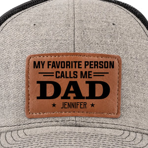 Blessed To Be Called Dad - Family Personalized Custom Leather Patch Hat - Father's Day, Gift For Dad, Grandpa