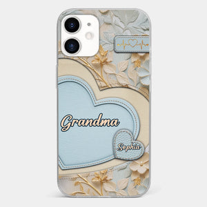 Tied Together By Love - Family Personalized Custom 3D Inflated Effect Printed Clear Phone Case - Mother's Day, Gift For Mom, Grandma