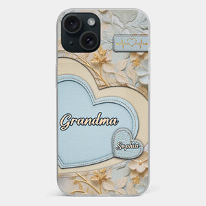 Tied Together By Love - Family Personalized Custom 3D Inflated Effect Printed Clear Phone Case - Mother's Day, Gift For Mom, Grandma