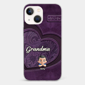 Always In Your Hug, Grandma - Family Personalized Custom Clear Phone Case - Mother's Day, Gift For Mom, Grandma
