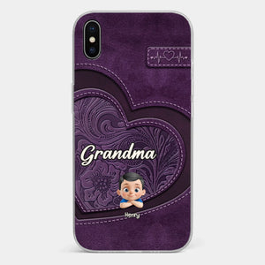Always In Your Hug, Grandma - Family Personalized Custom Clear Phone Case - Mother's Day, Gift For Mom, Grandma