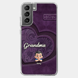 Always In Your Hug, Grandma - Family Personalized Custom Clear Phone Case - Mother's Day, Gift For Mom, Grandma